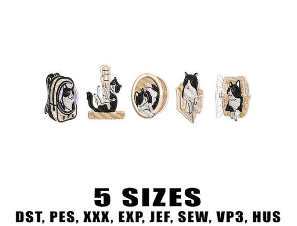 Cat Carriers Embroidery Designs for Seasonal Projects