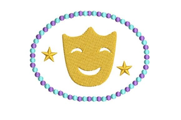 Festive Carnival Mask with Beads and Stars Embroidery Design Review