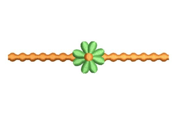 Green Flower on Wavy Line Embroidery Design Review