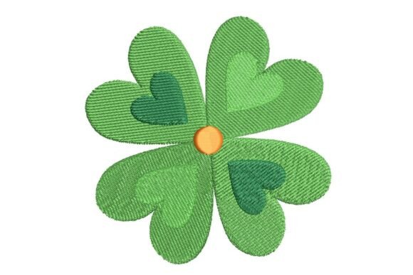 Layered Green Four-Leaf Clover Embroidery Design Review