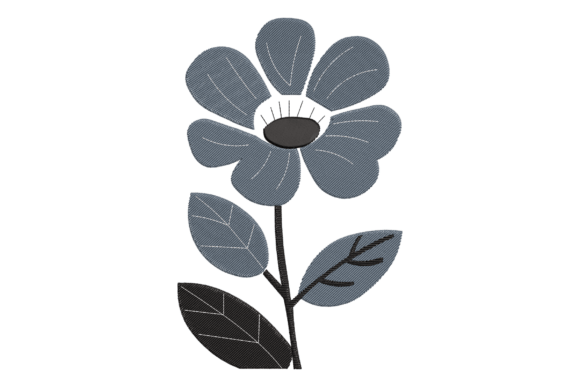 Minimal Blue Grey Flower Embroidery Review for Boutique Apparel