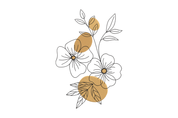 Minimalist Floral Line Art Embroidery for Premium Sweatshirts