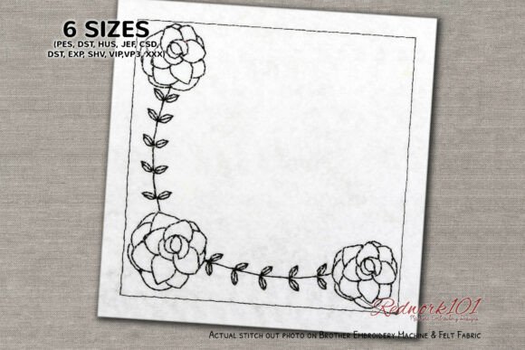 Nice Begonia Flower Redwork Embroidery Review for Business Use