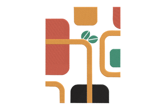 Retro Geometric Abstract Embroidery for Seasonal Appeal