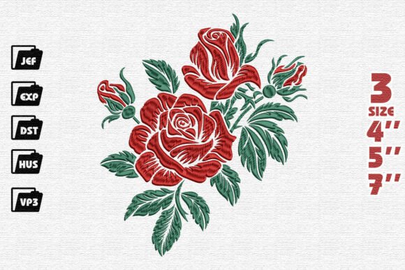 Reviewing Romantic Red Rose Embroidery for Holiday Products