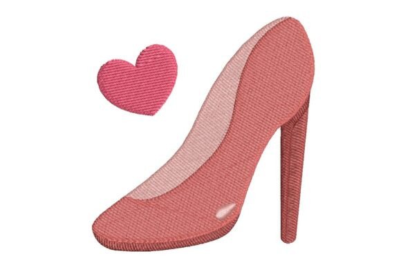 Stylish Pink High Heel Shoe with Heart Embroidery Design Review