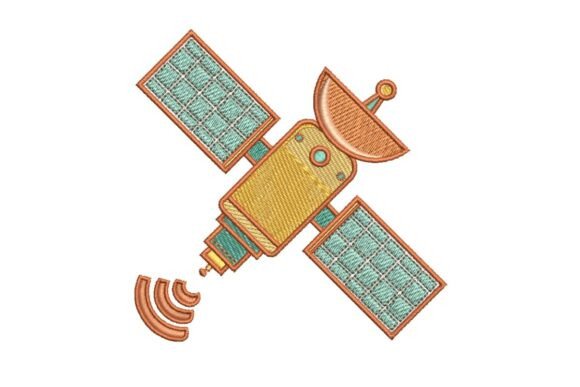 Stylized Satellite with Solar Panels Embroidery Design Review