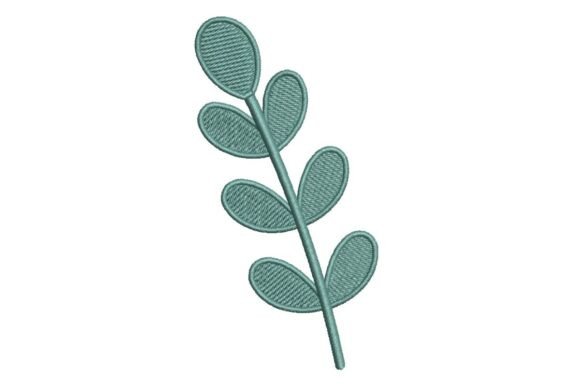 Stylized Teal Branch with Leaves Embroidery Design Review