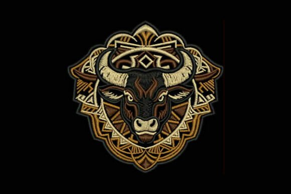 Tribal Bull Head Embroidery Design Review for Boutique Sweatshirts