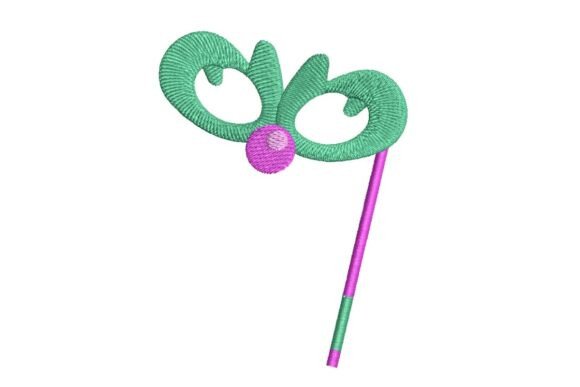 Whimsical Eye Mask with Clown Nose on a Stick Embroidery Design Review